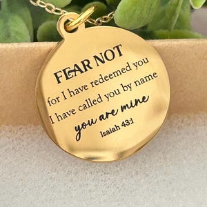 Fear Not Necklace Isaiah 43:1 | Christian Gift for Women | Bible Verse Jewelry | Faith Necklace | Encouragement Gift | Inspirational Pendant image 6