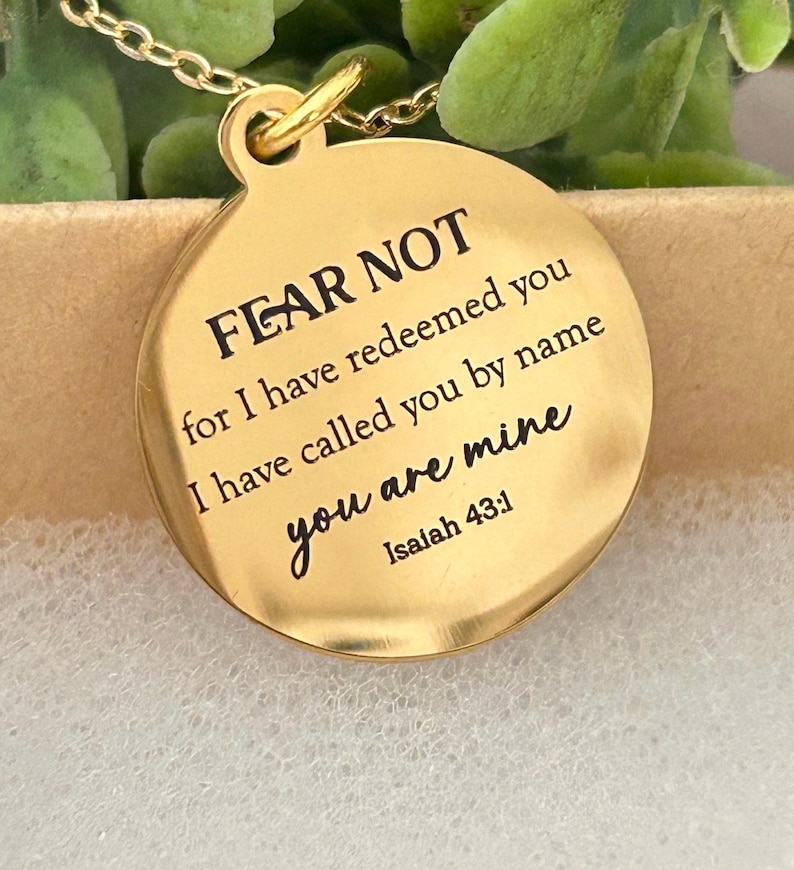 Fear Not Necklace Isaiah 43:1 | Christian Gift for Women | Bible Verse Jewelry | Faith Necklace | Encouragement Gift | Inspirational Pendant image 6
