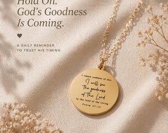 Psalm 27:13 Necklace, I Remain Confident of This Necklace, Christian Gifts for Women, Faith Jewelry, Encouragement Gift, Mothers Day Gift