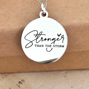 Stronger than the Storm Christian Necklace, Christian Gifts, Motivational Gifts, Gifts for Mom, Inspirational Jewelry, Strength Necklace