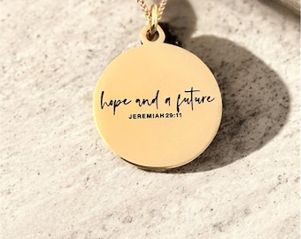 Jeremiah 29:11 Necklace | Hope and a Future Christian Gift Bible Verse Jewelry Faith Necklace for Women Inspirational Gift Religious Jewelry