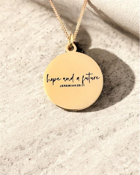 Jeremiah 29:11 Necklace | Hope and a Future Christian Gift Bible Verse Jewelry Faith Necklace for Women Inspirational Gift Religious Jewelry