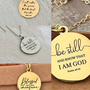 Personalized Bible Verse Necklace, Christian Jewelry, Faith Necklace, Scripture Quote Charms, Baptism, Christian Gifts, Custom Birthday Gift