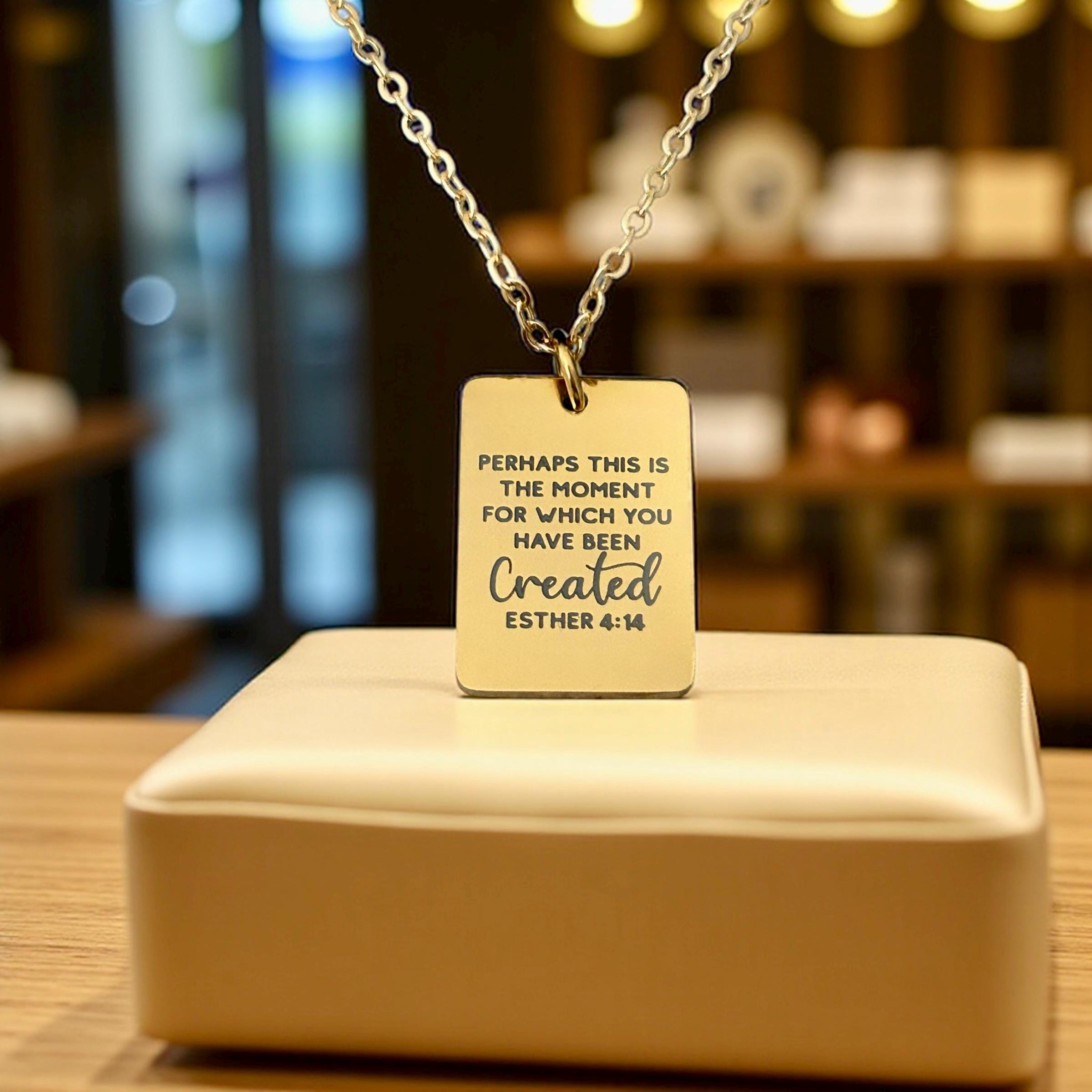 Esther Name Tag Necklace - Stainless Steel, 16+2 Inch Adjustable Chain, Personalized Jewelry Gift For Her - View #8