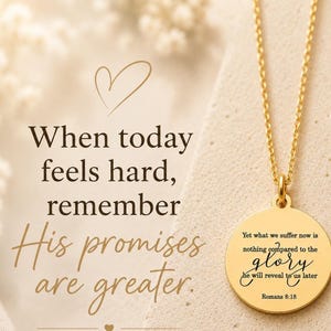 Romans 8:18 Necklace, Yet What We Suffer Now Is Nothing Compared to the Glory, Bible Verse Necklace, Christian Gift Women, Scripture Jewelry image 19