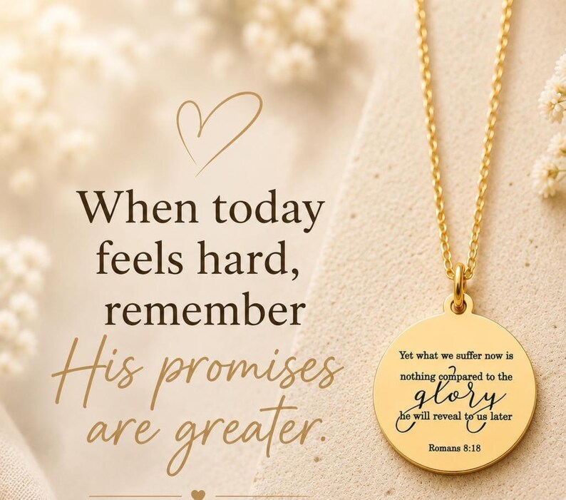 Romans 8:18 Necklace, Yet What We Suffer Now Is Nothing Compared to the Glory, Bible Verse Necklace, Christian Gift Women, Scripture Jewelry image 19