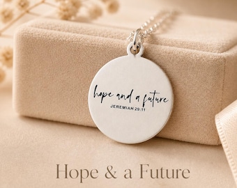 Hope and a Future Necklace, Jeremiah 29:11 Christian Gift Bible Verse Jewelry Faith Necklace for Women Inspirational Gift Religious Jewelry