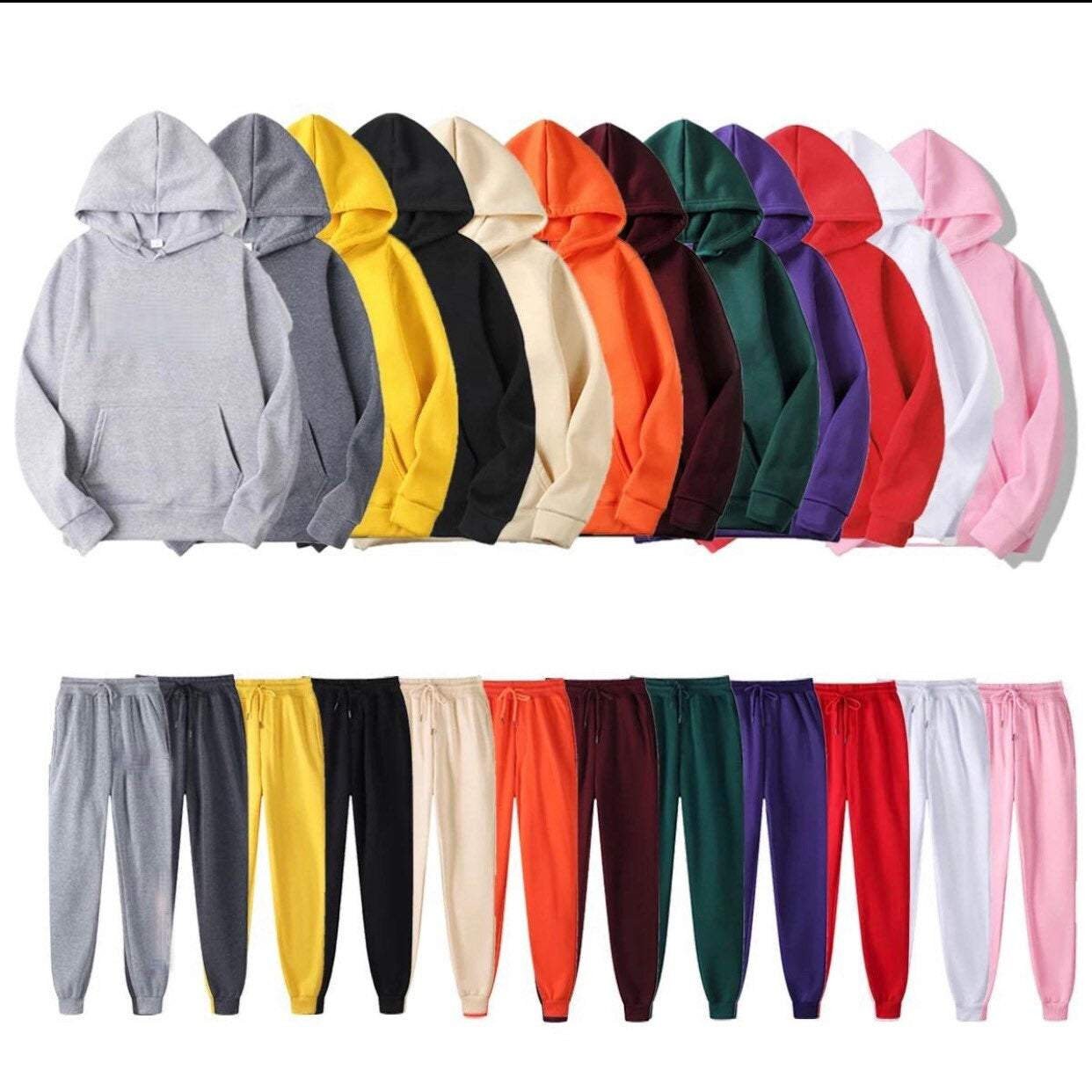 Polyester Hoodies Set Etsy