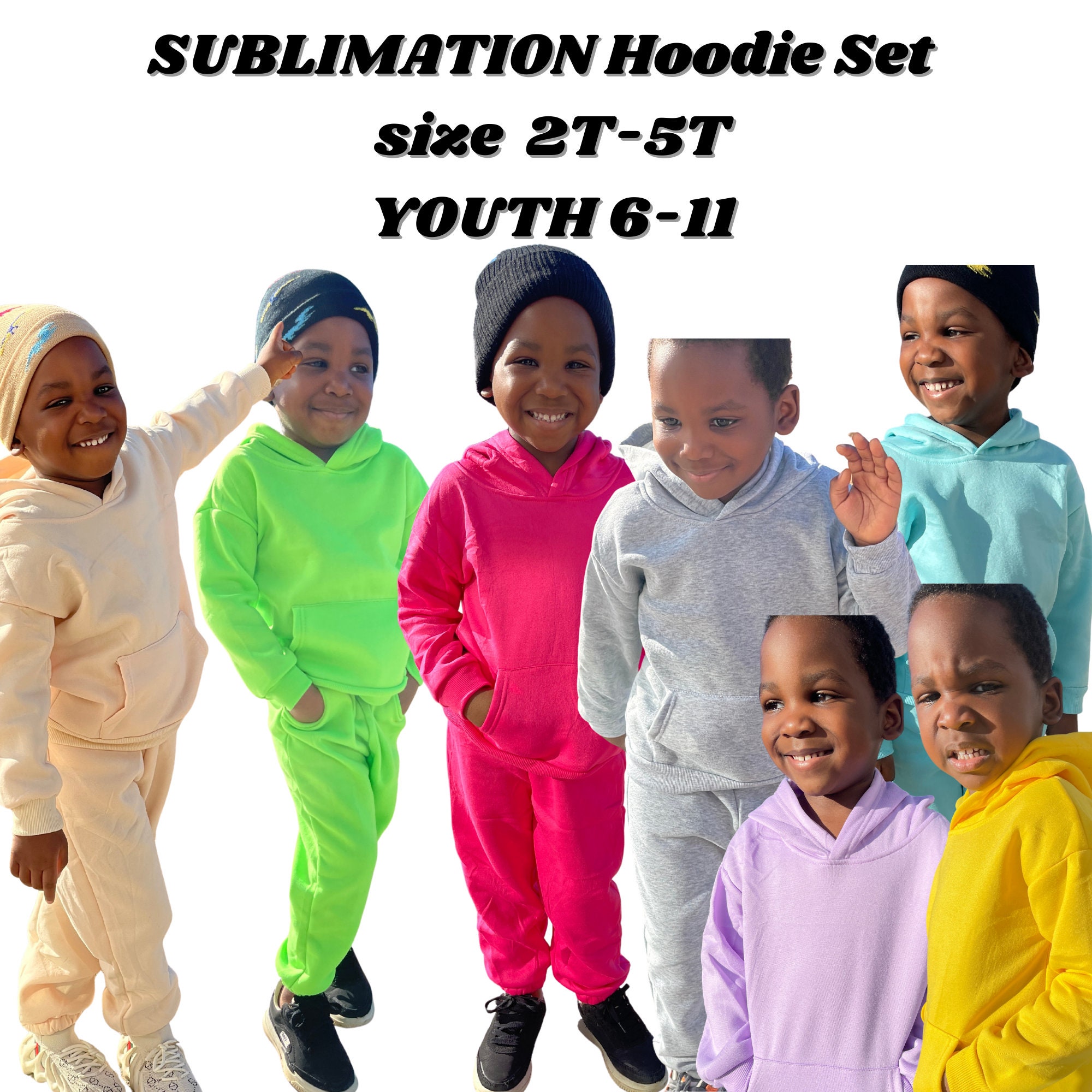 Sublimation Hoodie Set/ 100% Polyester Hoodies for Kids 