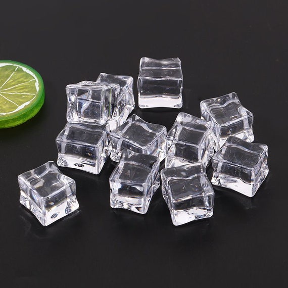 Bulk 20 Pieces Ice Cubes ,fake Desserts , Fake Drinks,fake Clear Ice,small  Ice, Large Ice,ice Topper 