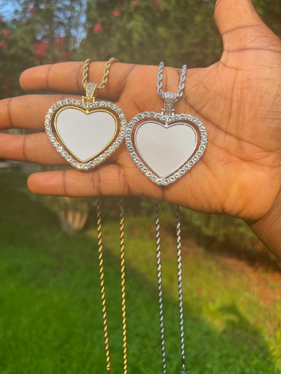 Sublimation Blank Heart Shape Necklace Pendants DIY Xmas Romantic