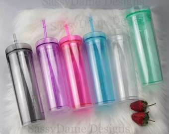 Skinny Acrylic Tumbler /(Blank)/Double-wall/Blank Tumbler/DIY Tumbler/Wholesale Tumbler