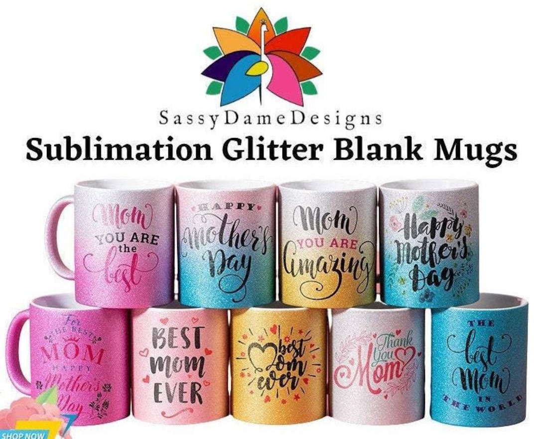 Wholesale 11 OZ sublimation Mugs Blanks Silver Glitter Coffee Mugs