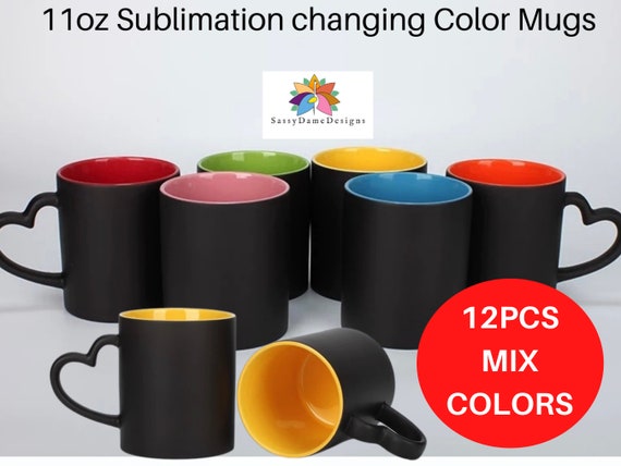 Taza de cambio de color por sublimaci n Tazas con mango de coraz n