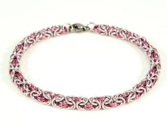 Pink Chainmaille Bracelet