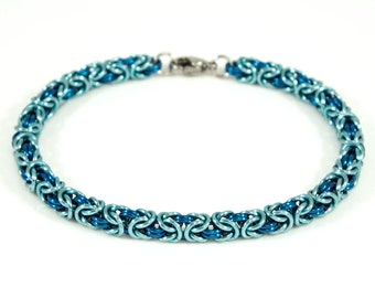 Blue Chainmaille Bracelet