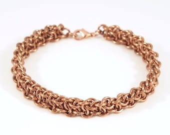 Chainmaille Bracelet - Vipera Berus Weave - Copper