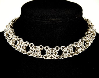 Chainmail Choker - Stainless Steel Squares