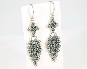 Chainmail drop earrings in Stainless Steel