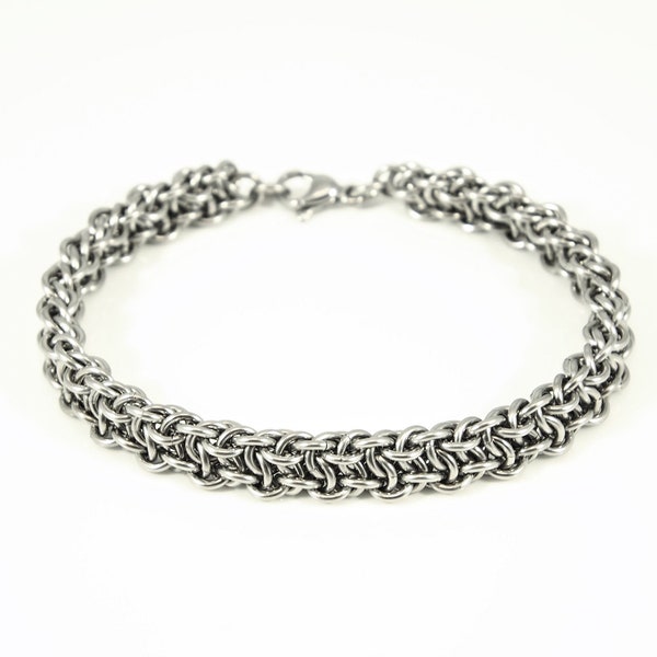 Chainmaille Bracelet - Vipera Berus Weave - Stainless Steel