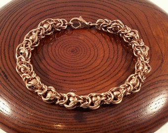 Copper Captured Bead Chainmaille Bracelet