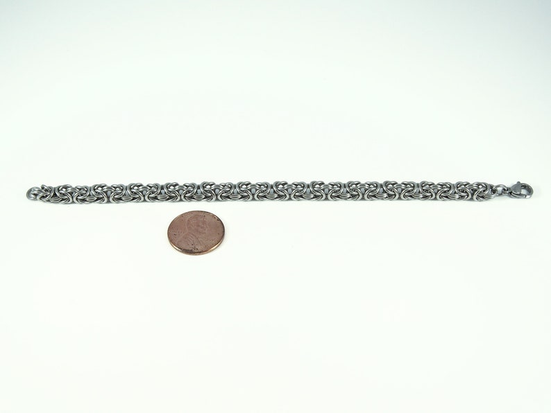 Simple Chain Bracelet Stainless Steel Byzantine Chainmaille Weave image 7