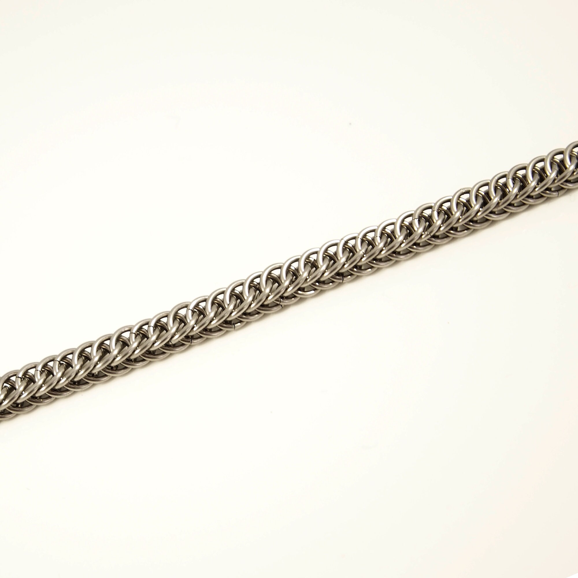 Stainless Steel Chain Bracelet Half Persian Chainmail Weave Etsy