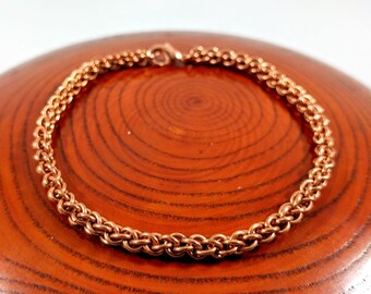 Simple Copper Chain Bracelet - Thin for Layering - Chainmaille Stacking Bracelet
