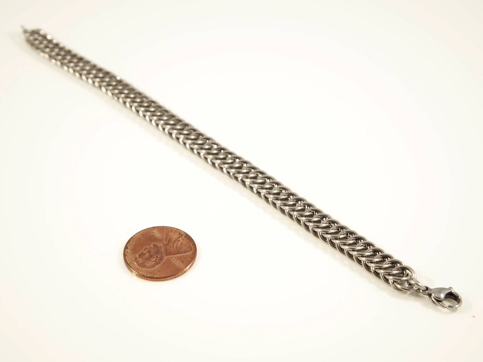 Stainless Steel Chain Bracelet Half Persian Chainmail Weave Etsy