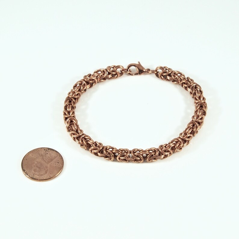 Ankle Bracelet Chain Copper Byzantine Chainmaille Weave Etsy