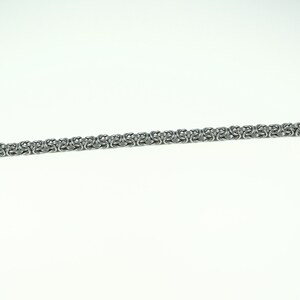 Simple Chain Bracelet Stainless Steel Byzantine Chainmaille Weave image 3