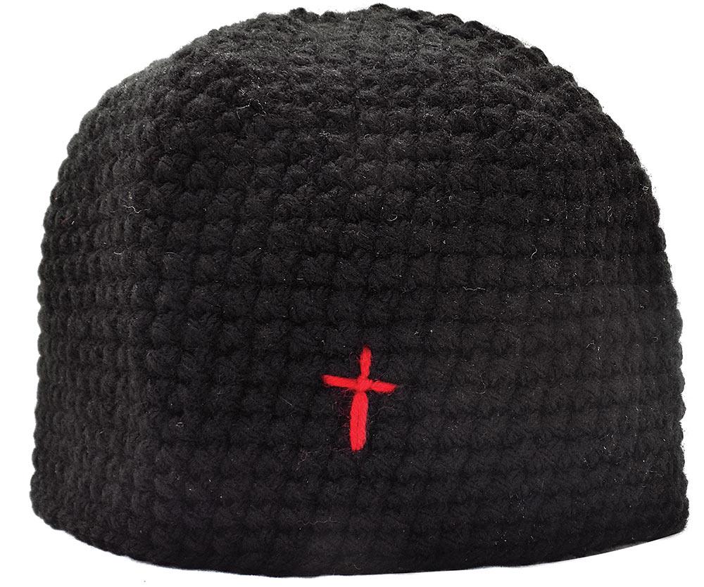 Greek Orthodox Skufia Hat • Hand-knitted Wool • Black Clergy Monk ...