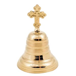 4.13" Solid Brass Elegant Christian Ritual Altar Church Monastery Hand Bell 10cm