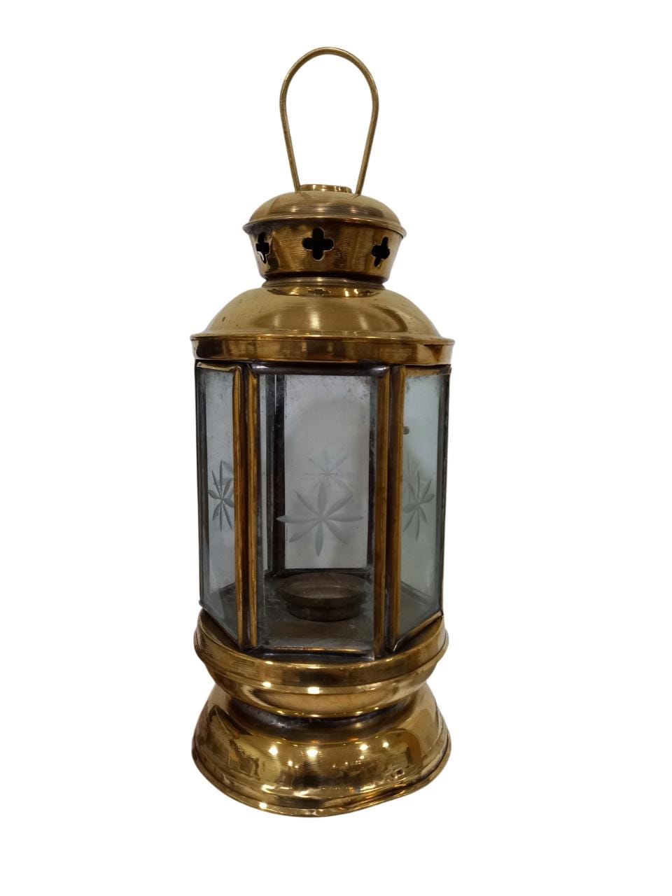 Lampe de chevet verre satinéorange 24 cm