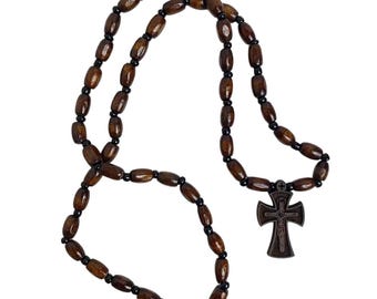 1 1/2" Monastic Wooden Handmade Neckwear Crucifixion Jesus Pendant Cross 4cm