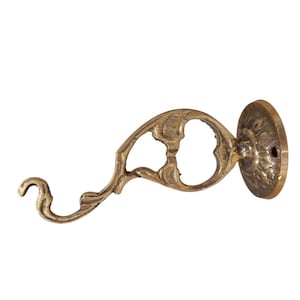 4 3/4インチ真鍮製壁掛けギリシャ正教会フックブラケット、ヴィジルオイルランプ吊り下げ用、彫刻デザイン、12 cm