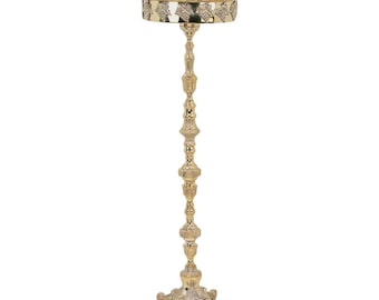 Byzantine Brass Candle Stand 110cm Tall Engraved Vine Design Sand Candle Holder Heavy Luxury Greek Orthodox Church Prayer Corner 43"