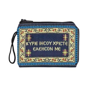 Estuche para billetera con tapiz de oración con el Santísimo Sacramento, Jesús, Virgen María