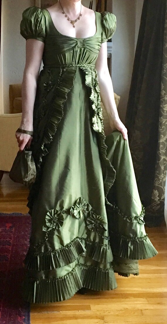 Items similar to Green Regency Steampunk Jane Austen Dress on Etsy