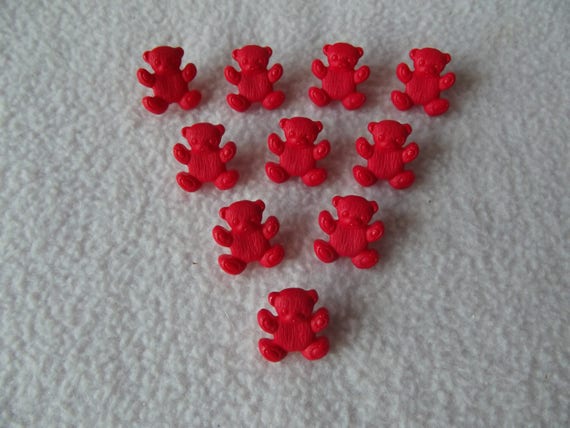 10 x MINT GREEN TEDDY BEAR SHAPED BUTTONS~ 26L Approx 15mm CRAFT// BABIES