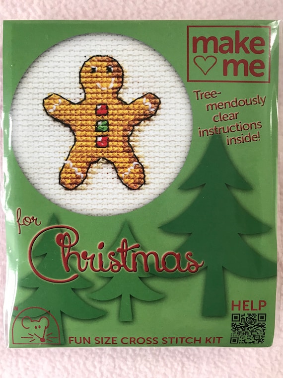 Mouseloft Mini Counted Cross Stitch Kits Make me for Christmas Gingerbread Man