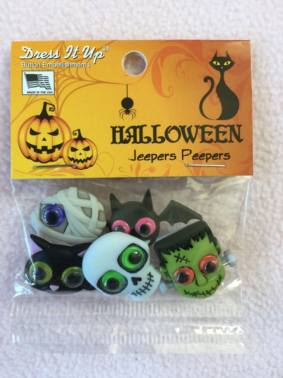 DRESS IT UP BUTTONS ~ ZANY ZOMBIES ~ HALLOWEEN COLLECTION ~ WOBBLY EYES