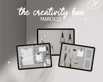 Nr 17 - The Creativity Box - March 2023 - Digital planner, digital stickers, realistic stickers, digital journaling, PNG, Clip art bullet