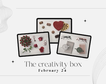 Nr 28 - The Creativity Box - February 2024 - Digital planner, digital stickers, realistic stickers, digital journaling, PNG, Clip art bullet