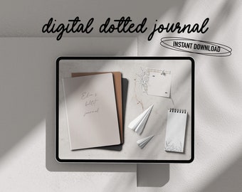 Undated digital planner with linked index, Dark mode journal, digital bujo, Goodnotes journal, digital journal, Realistic notebook