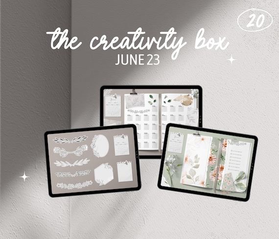 Nr 20 - The Creativity Box - June 2023 - Digital planner, digital stickers, realistic stickers, digital journaling, PNG, Clip art bullet