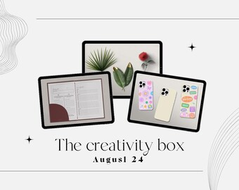 Nr 34 - The Creativity Box - August 2024 - Digital planner, digital stickers, realistic stickers, digital journaling, PNG, Clip art bullet