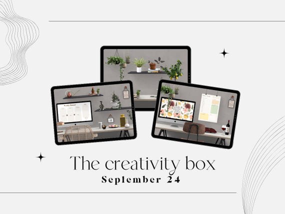 Nr 35 - The Creativity Box - September 2024 - Digital planner, digital stickers, realistic stickers, digital journaling, PNG Clip art bullet