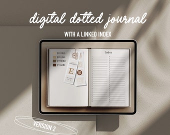 Digital dotted journal 2023, Linked Index, Undated Digital Planner, Realistic digital journal, Digital iPad planner, iPad bullett, bujo