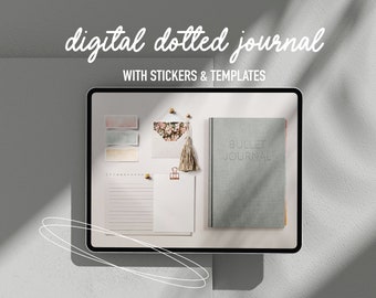 Digital dotted journal 2023, Undated Digital Planner, Realistic digital journal, Digital iPad planner, iPad bullett, Pastel bujo